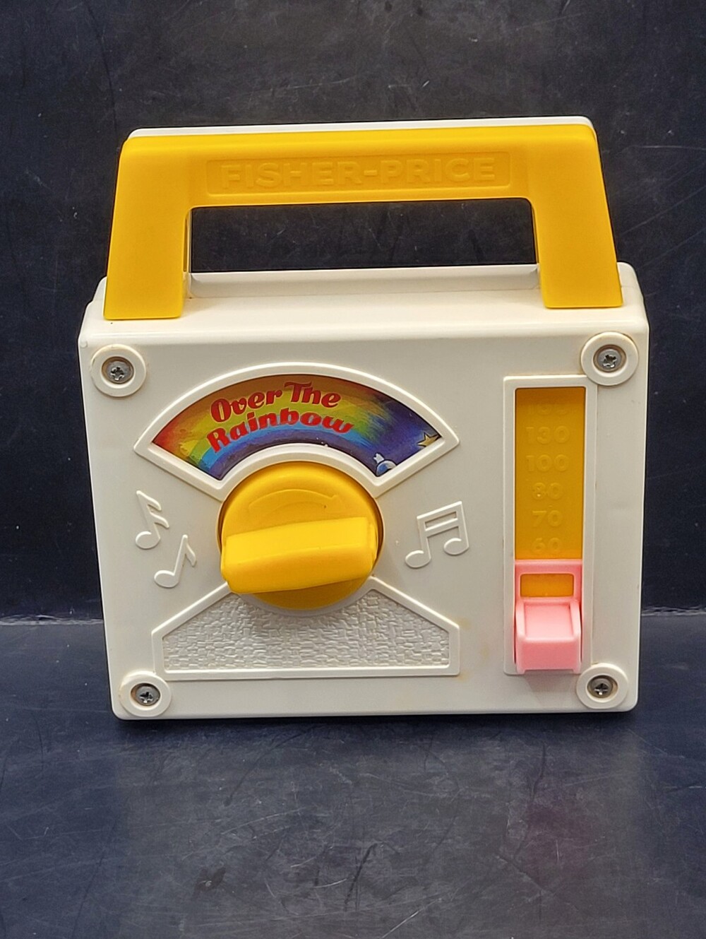 VTG 1981 Fisher Price Over the Rainbow Radio Music Box Toy Windup Works